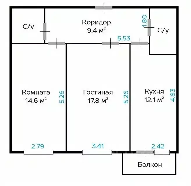 2-к кв. Московская область, Реутов ул. Гагарина, 42/10 (59.0 м) - Фото 2