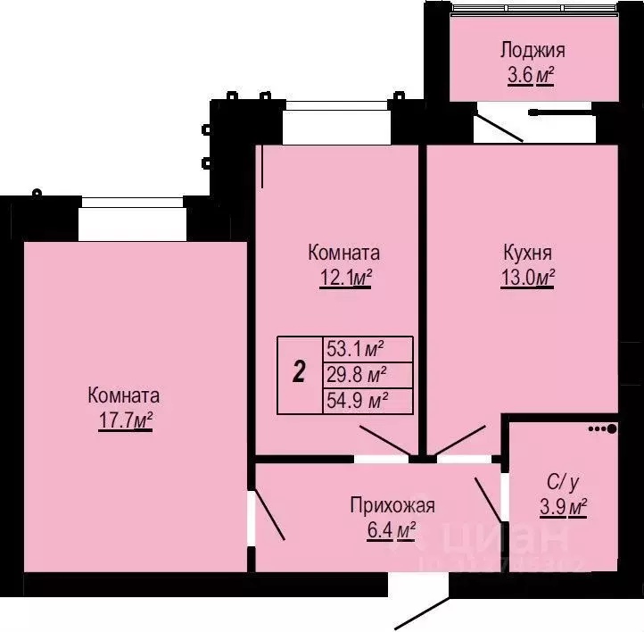 2-к кв. Новосибирская область, Бердск ул. Алмазная, 102 (54.0 м) - Фото 0