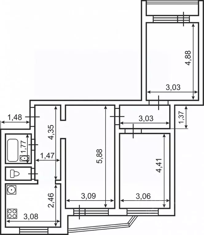 3-к кв. Московская область, Красногорск ул. Ленина, 27 (69.4 м) - Фото 1