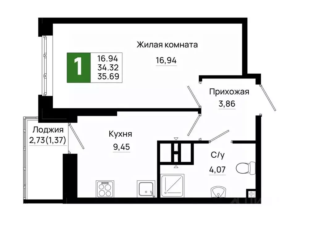 1-к кв. Ростовская область, Ростов-на-Дону Нефтекачка кв-л, Октябрь ... - Фото 0