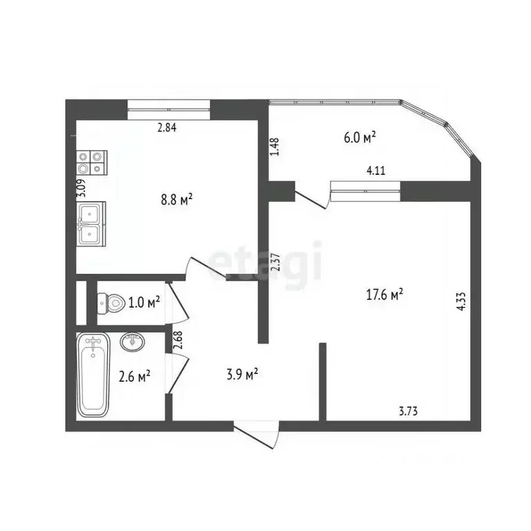 1-к кв. Пермский край, Пермь Пихтовая ул., 42 (34.1 м) - Фото 1