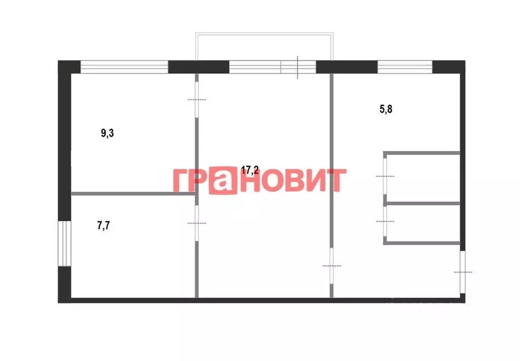 Квартира, 3 комнаты, 49.2 м - Фото 1