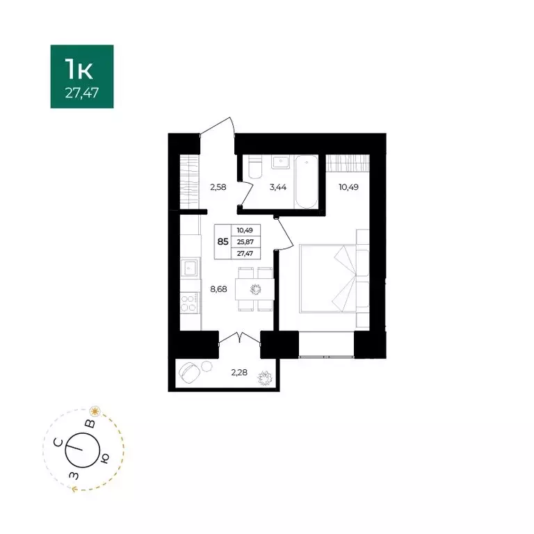 1-комнатная квартира: Ярославль, Северный жилой район, 15-й ... - Фото 0