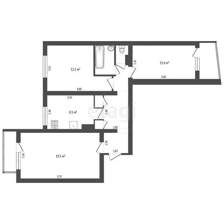3-комнатная квартира: Краснодар, улица Тюляева, 18 (66.1 м) - Фото 0