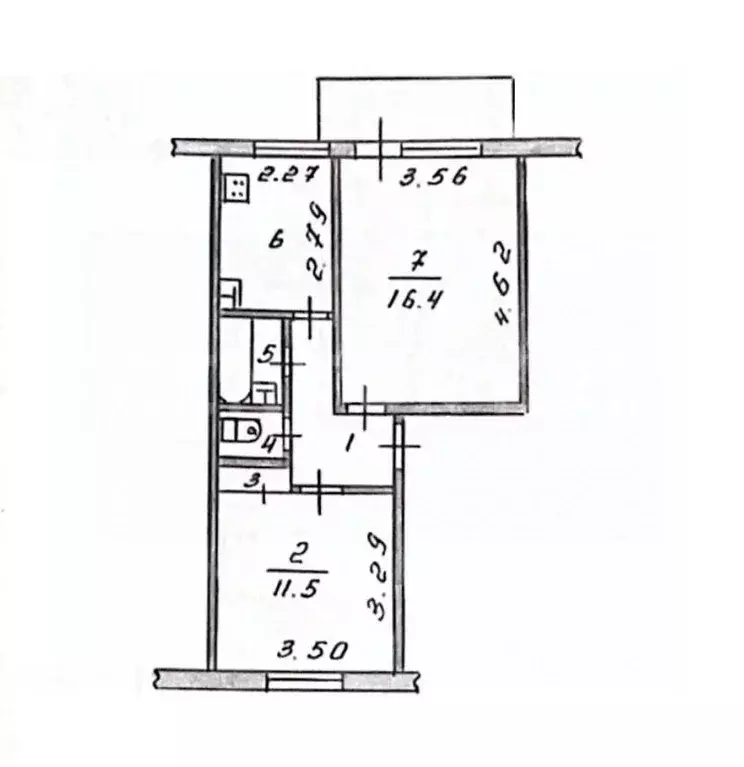 2-к кв. Чувашия, Новочебоксарск Западный жилрайон, Юраково мкр, ул. ... - Фото 2