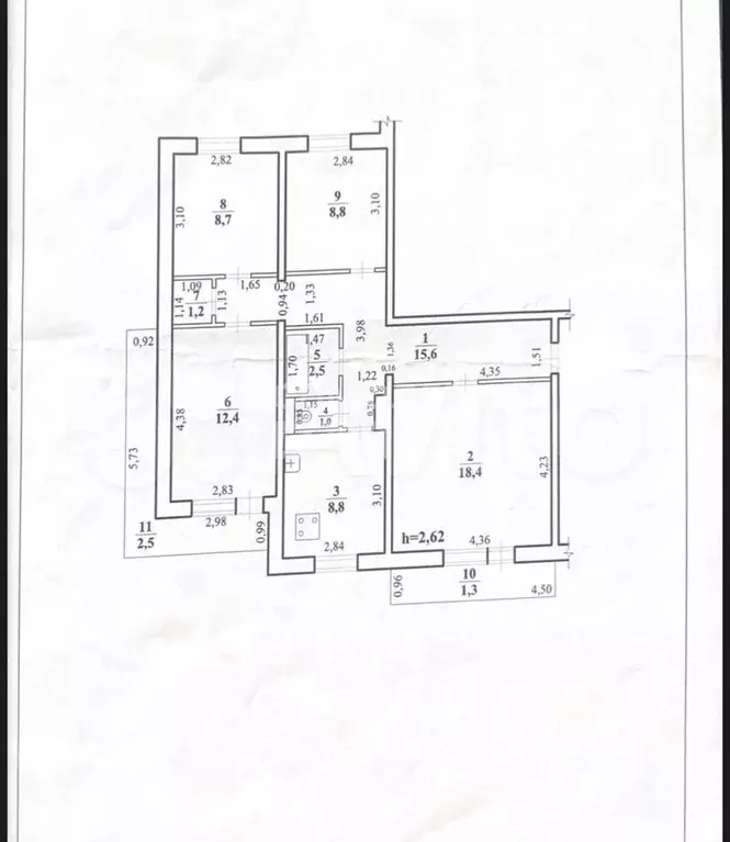 4-к. квартира, 77,4 м, 8/10 эт. - Фото 0