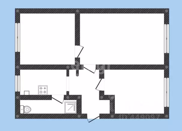 3-к кв. Смоленская область, Монастырщина пгт ул. 25 Сентября, 4 (54.8 ... - Фото 1