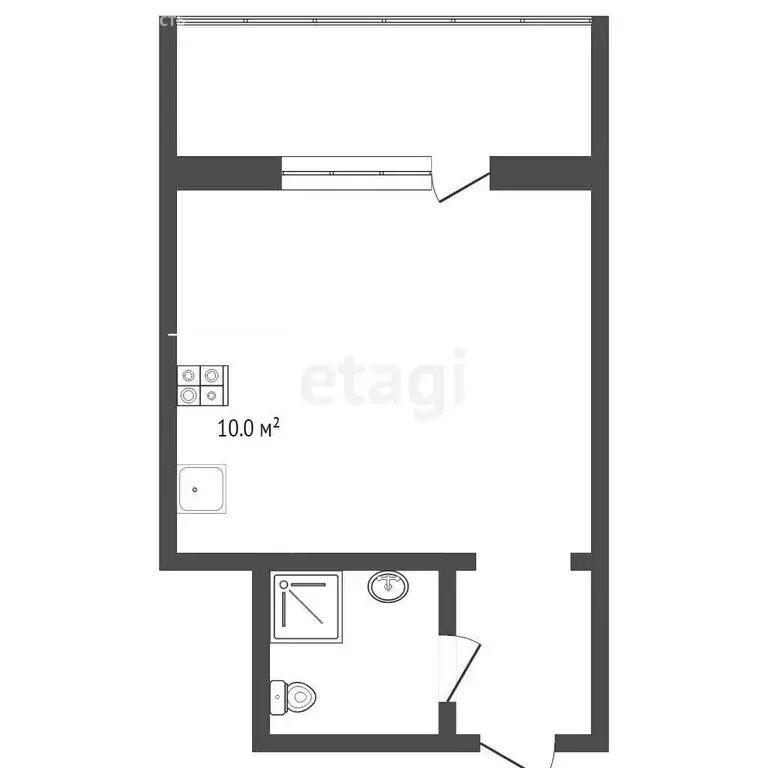 Квартира-студия: Тюмень, Олимпийская улица, 12А (16.5 м) - Фото 1