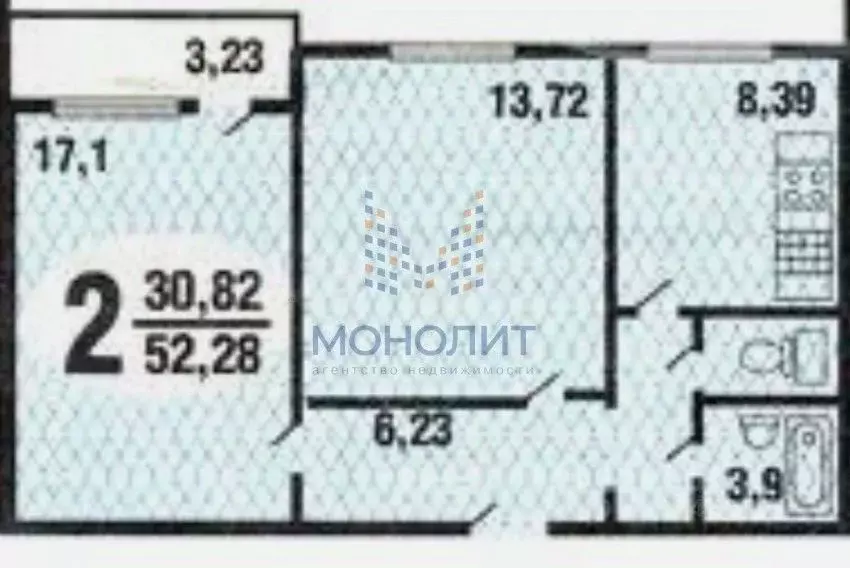 2-к кв. Москва Кировоградская ул., 20К1 (52.28 м) - Фото 1