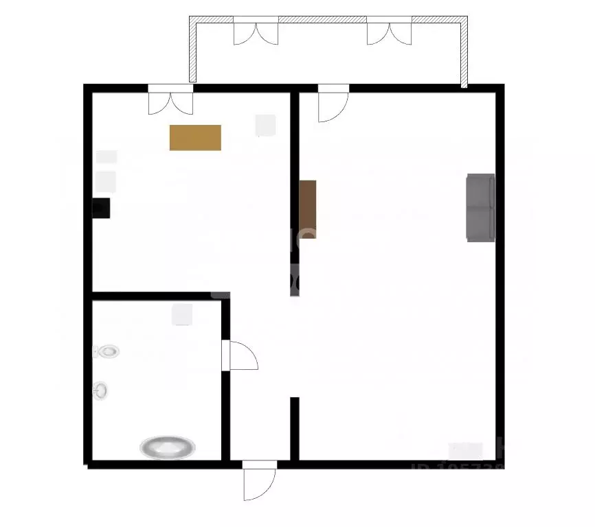 1-к кв. Томская область, Томск Урожайный пер., 28В (25.8 м) - Фото 2