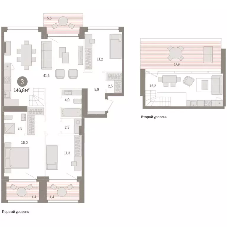 3-комнатная квартира: Тюмень, улица Муравленко, 9/2 (146.82 м) - Фото 1