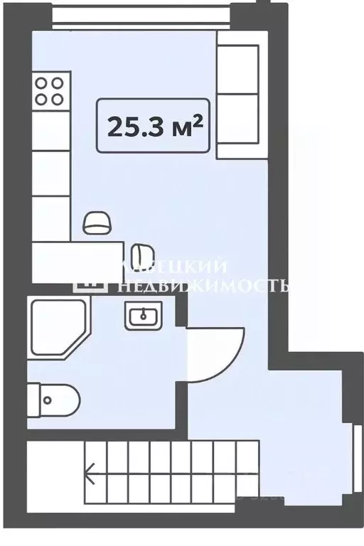 Студия Санкт-Петербург Прилукская ул., 35 (25.3 м) - Фото 1
