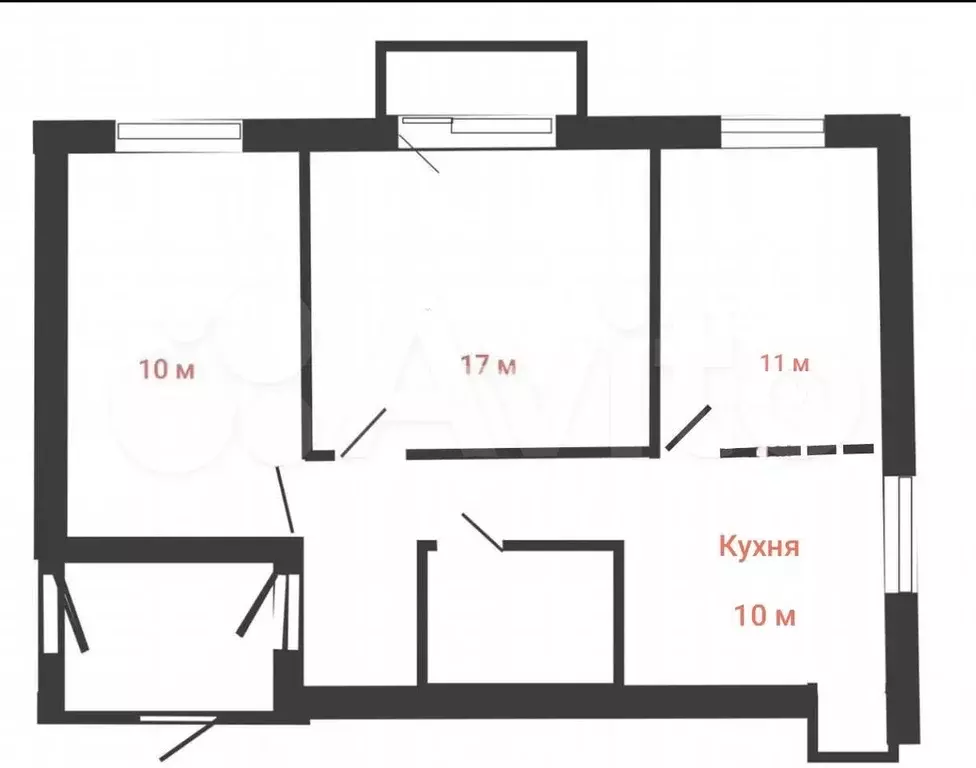 3-к. квартира, 57 м, 3/9 эт. - Фото 0
