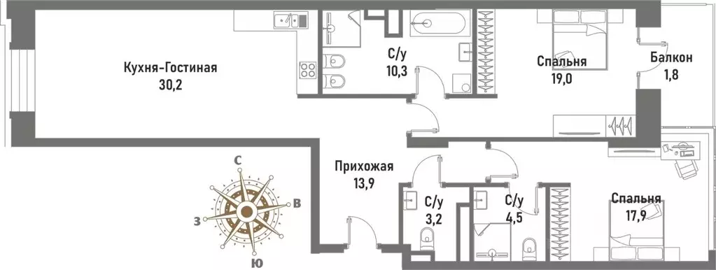 3-к кв. Москва ул. Матросская Тишина, 12 (99.5 м) - Фото 0