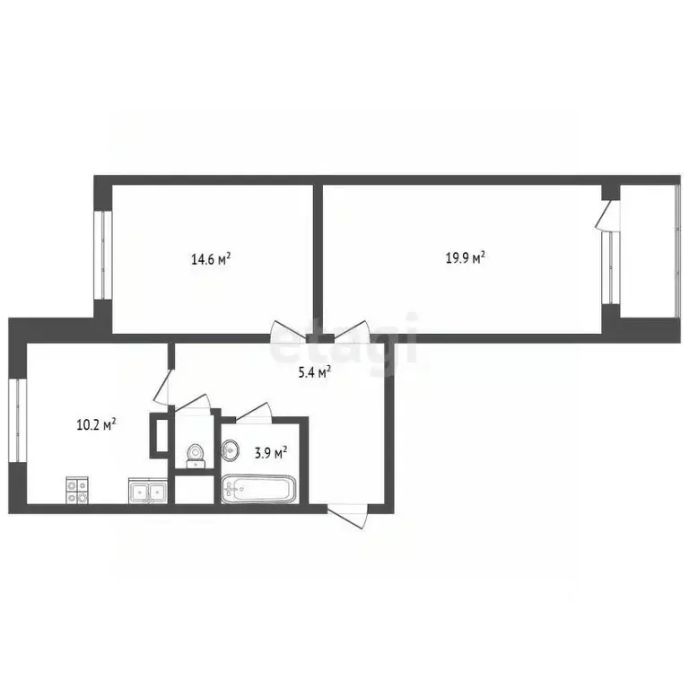 2-к кв. Самарская область, Тольятти ул. Мира, 102 (55.0 м) - Фото 1