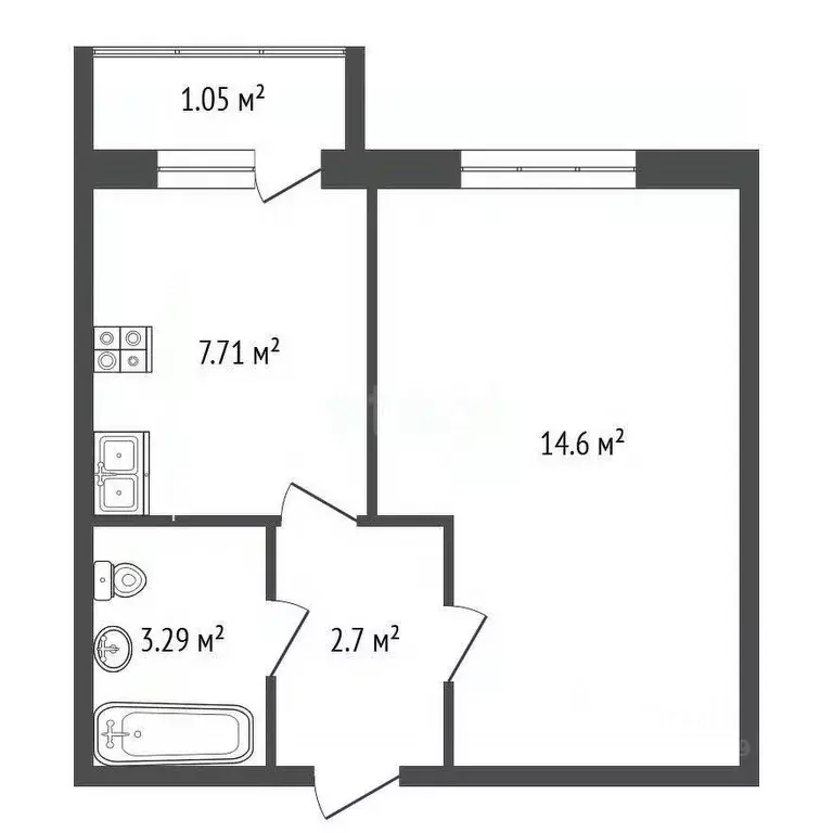 1-к кв. Тамбовская область, Тамбовский муниципальный округ, д. Крутые ... - Фото 1
