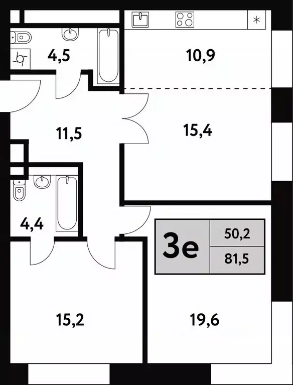 3-к кв. Москва Фестивальная ул., 15к6 (81.5 м) - Фото 0