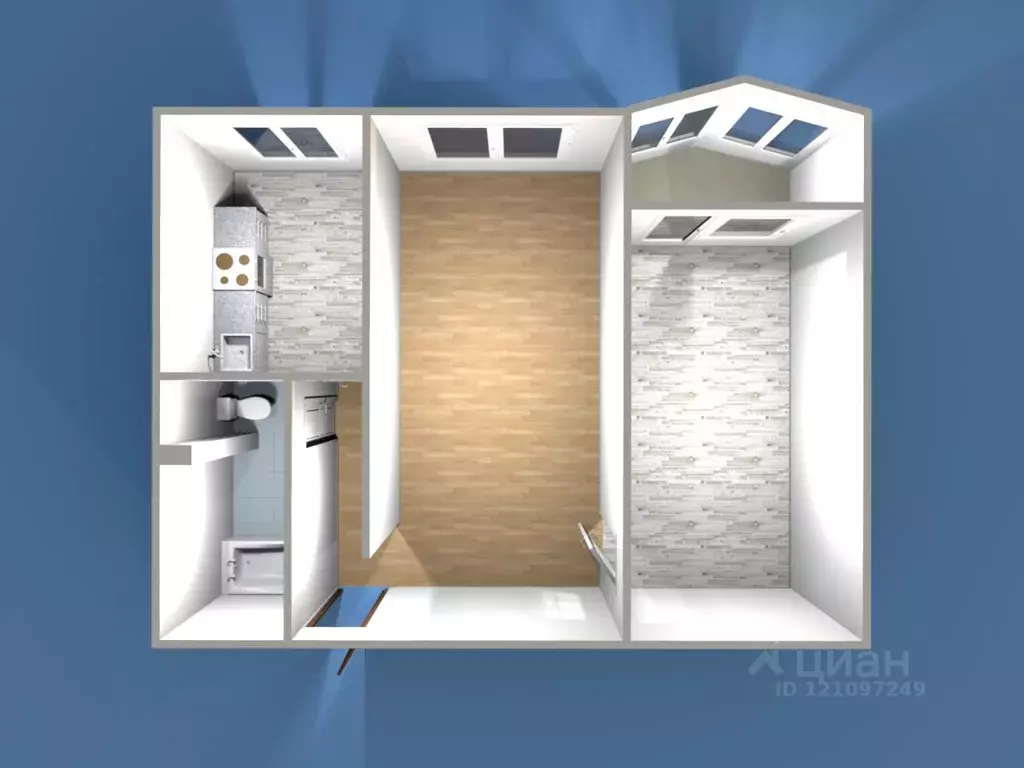 2-к кв. Астраханская область, Астрахань Студенческая ул., 1 (50.7 м) - Фото 2