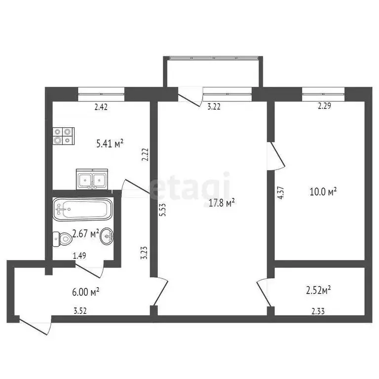 2-комнатная квартира: Вологда, улица Текстильщиков, 4 (44.3 м) - Фото 1