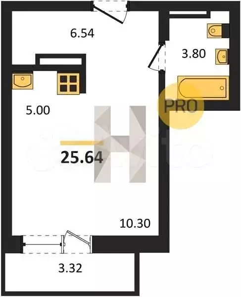 Квартира-студия, 25,6 м, 11/17 эт. - Фото 0
