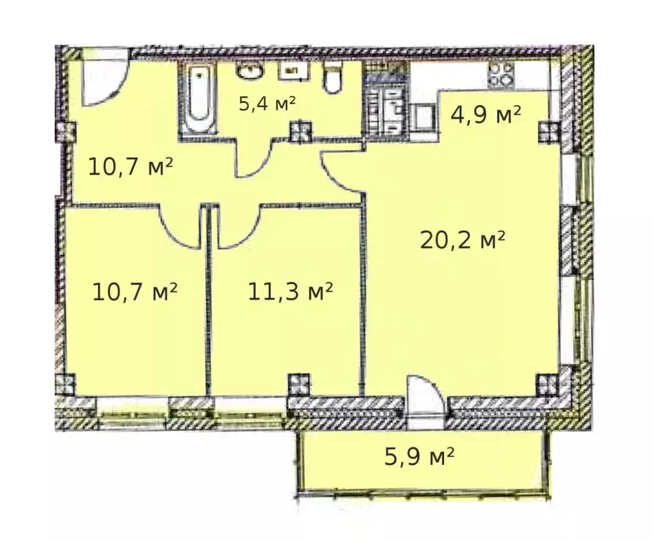 3-к кв. Красноярский край, Красноярск Норильская ул., 20 (63.7 м) - Фото 1