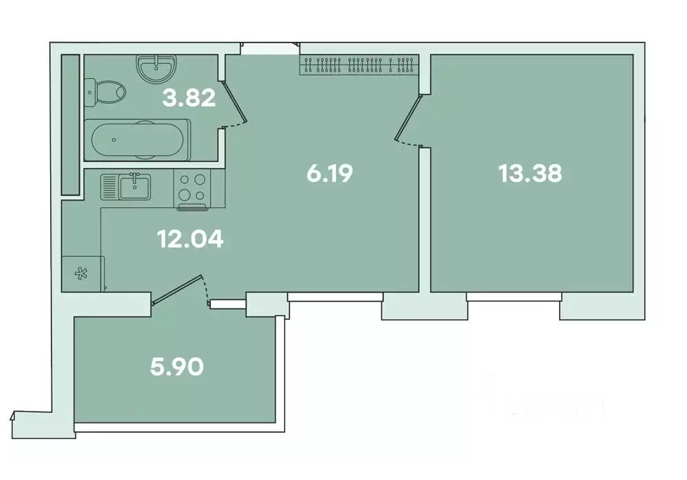 1-к кв. Иркутская область, Иркутск ул. Петрова, 16 (41.33 м) - Фото 0