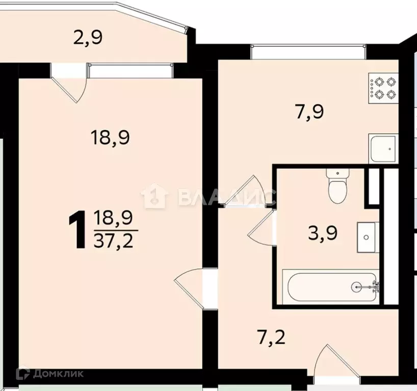 Продаётся 1-к квартира, 39.5 м - Фото 0