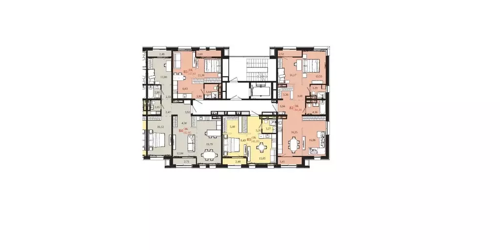 3-к кв. Иркутская область, Иркутск 1661 жилой комплекс (82.95 м) - Фото 2