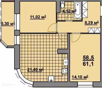 Продаётся 2-к квартира, 63.2 м - Фото 0