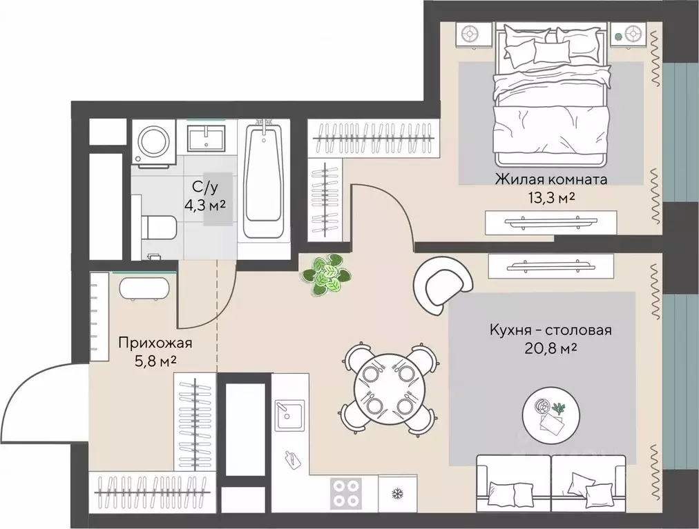 1-к кв. Свердловская область, Екатеринбург Эльмаш жилрайон, Изумрудный ... - Фото 0