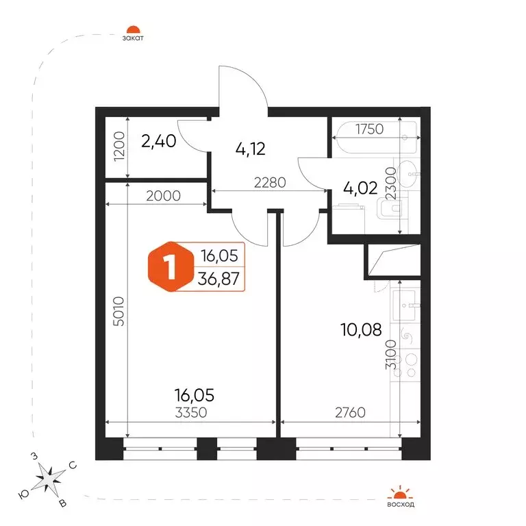 1-комнатная квартира: посёлок городского типа Некрасовский, Заводская ... - Фото 1
