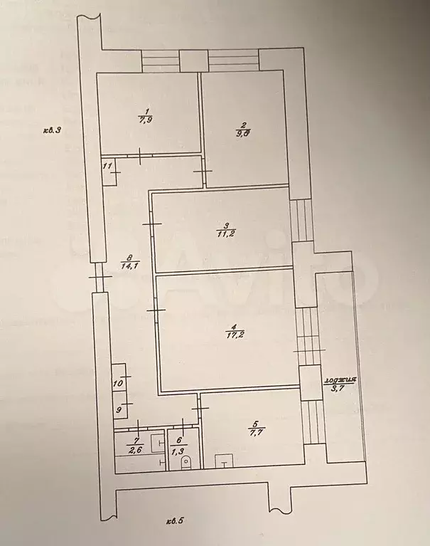 4-к. квартира, 73 м, 1/9 эт. - Фото 0