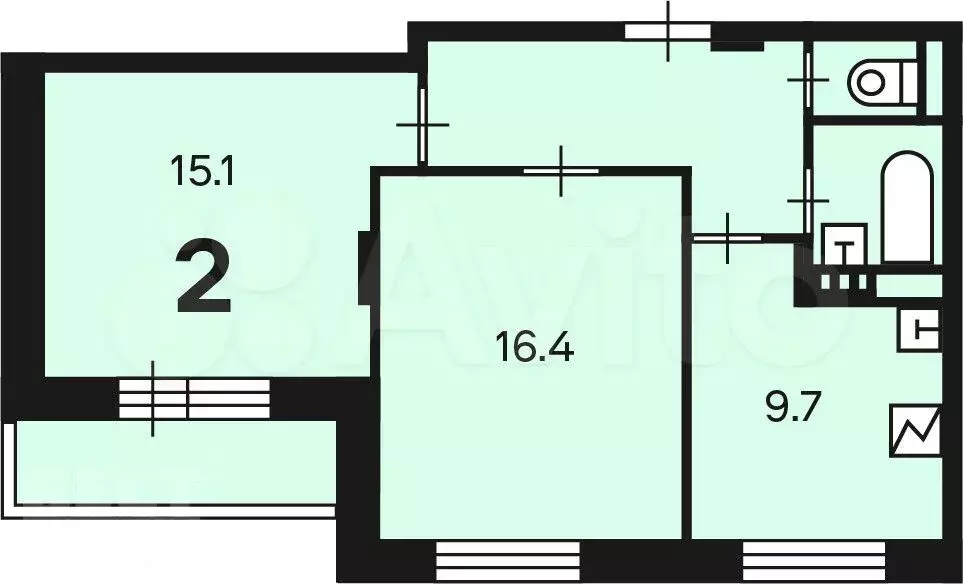 Аукцион: 2-к. квартира, 53,1 м, 12/14 эт. - Фото 1