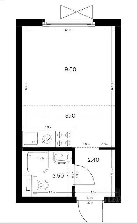 Квартира-студия: Москва, Дорожная улица, 46к3 (19.6 м) - Фото 1