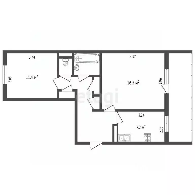 2-к кв. Вологодская область, Череповецкий район, д. Новое Домозерово ... - Фото 2