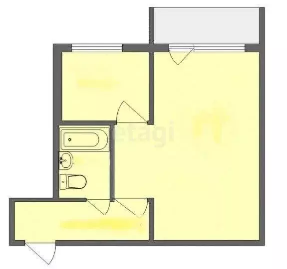 1-комнатная квартира: Увельский, улица Пушкина, 3 (36.5 м) - Фото 1