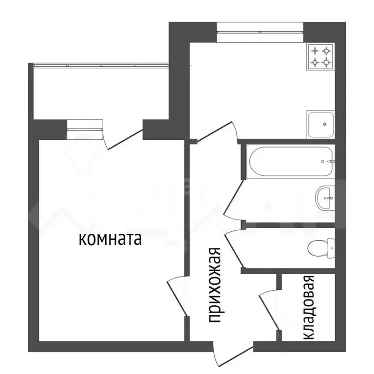 1-к кв. Иркутская область, Братск ул. Зверева, 19 (30.0 м) - Фото 2