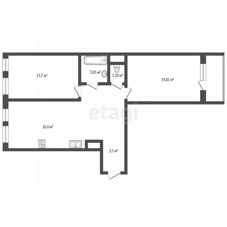2-к кв. Удмуртия, Ижевск ул. Ленина, 97 (62.2 м) - Фото 2