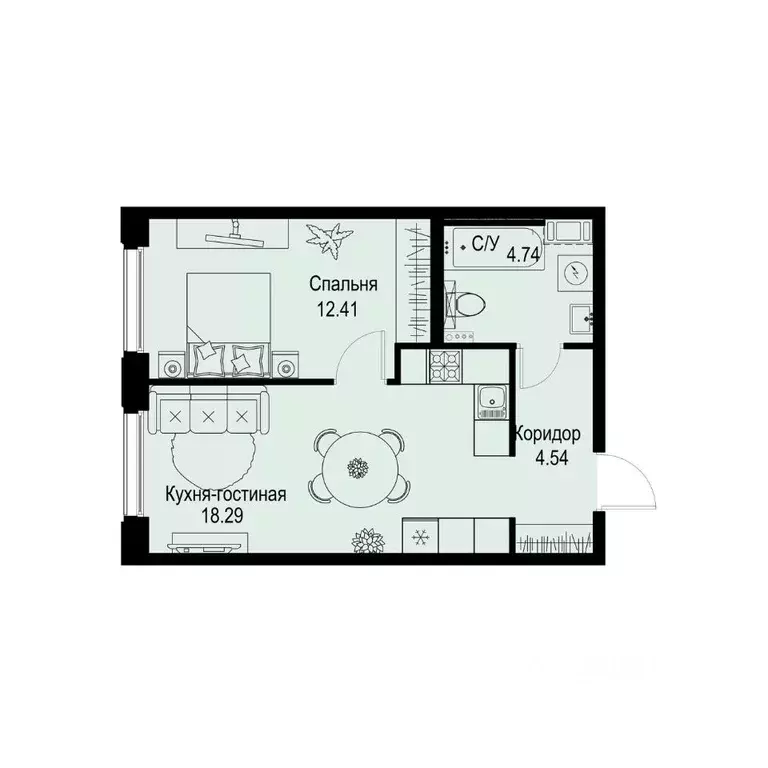 1-к кв. Санкт-Петербург ул. Профессора Попова, 38 (39.98 м) - Фото 0