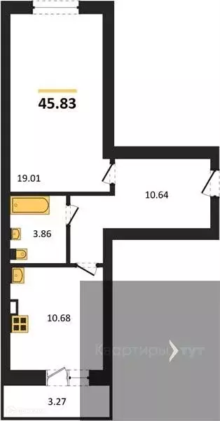 Продаётся 1-к квартира, 45.83 м - Фото 0