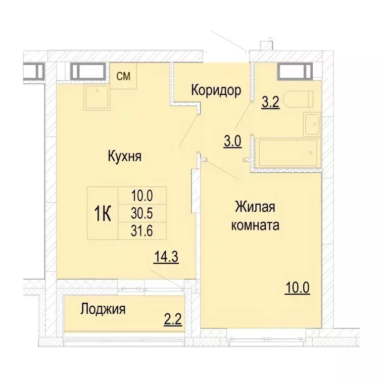 1-к кв. Нижегородская область, Нижний Новгород Кузнечиха Город жилой ... - Фото 1