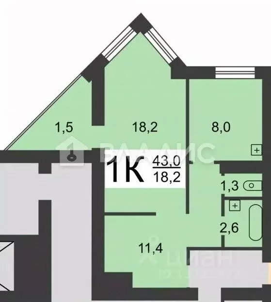 1-к кв. Нижегородская область, Нижний Новгород Мещерское Озеро ... - Фото 2