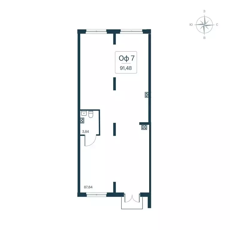Помещение свободного назначения (91.48 м) - Фото 2