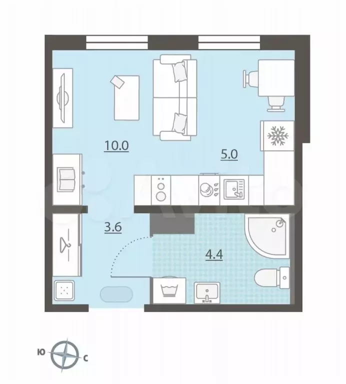Квартира-студия, 23 м, 6/15 эт. - Фото 0