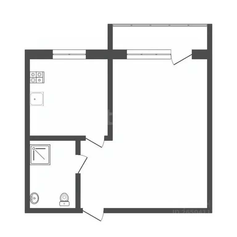 1-к кв. Севастополь ул. Хрусталева, 19 (31.0 м) - Фото 2