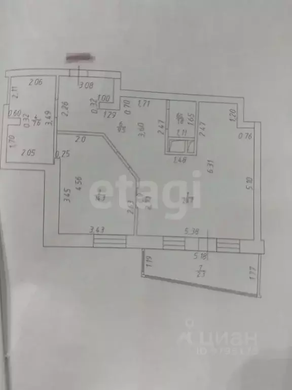 2-к кв. Татарстан, Казань ул. Абубекира Терегулова, 10А (61.9 м) - Фото 2