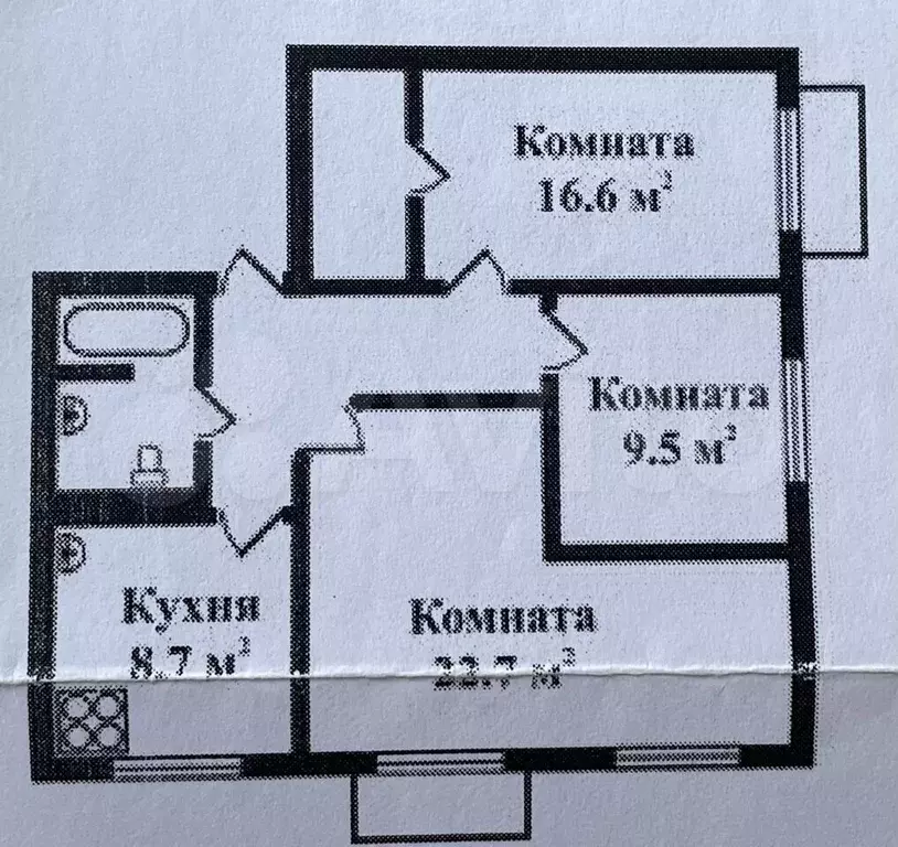 3-к. квартира, 71 м, 4/5 эт. - Фото 0