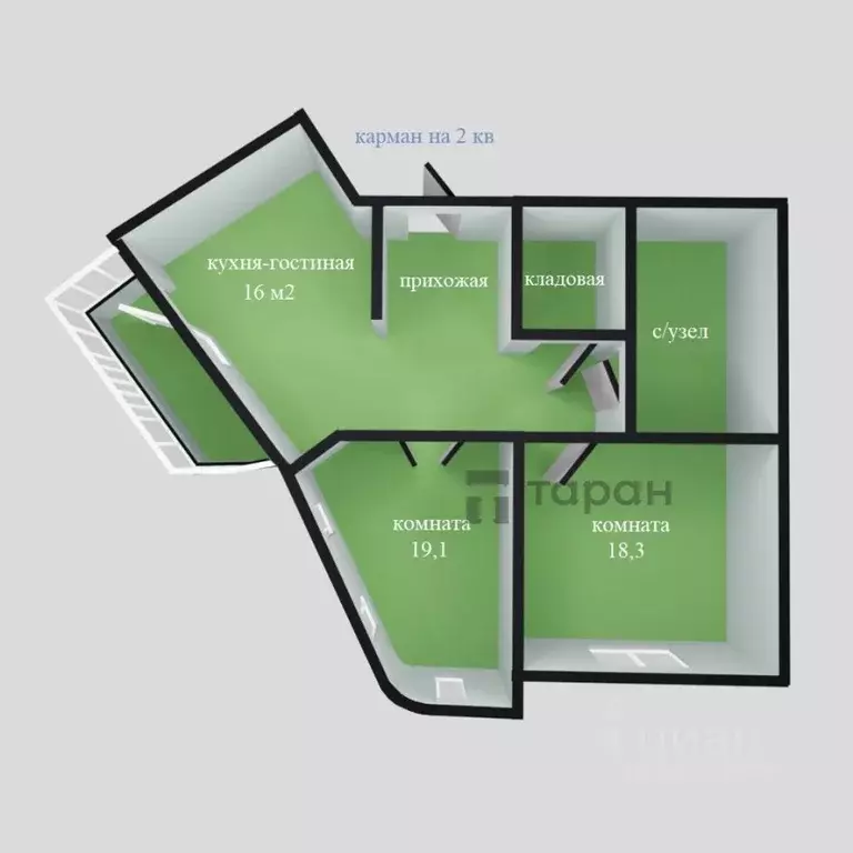 2-к кв. Челябинская область, Челябинск Загородная ул., 18 (77.6 м) - Фото 2