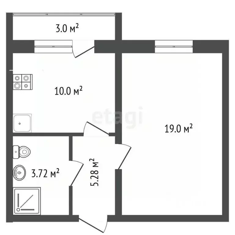 1-к кв. Краснодарский край, Новороссийск Суворовская ул., 79 (37.5 м) - Фото 1