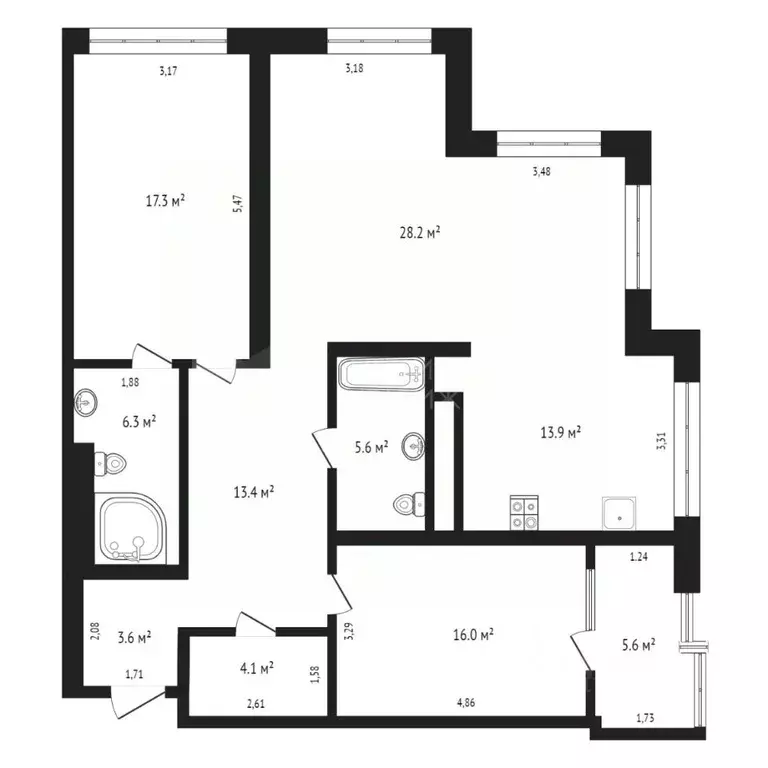 3-к кв. Тюменская область, Тюмень ул. Евгения Войнова, 7 (114.0 м) - Фото 1